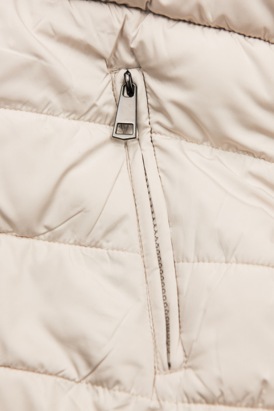 Tmavě modrá/smotanová oboustranná zimní bunda