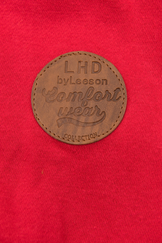 Červená prodloužená mikina na zip