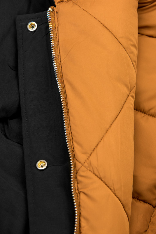 Oboustranná parka vhodná na zimu černá/karamel