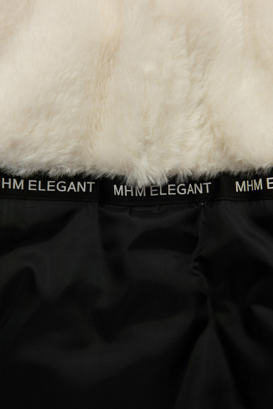 Prodloužená parka s kožešinou tmavě černá/bílá