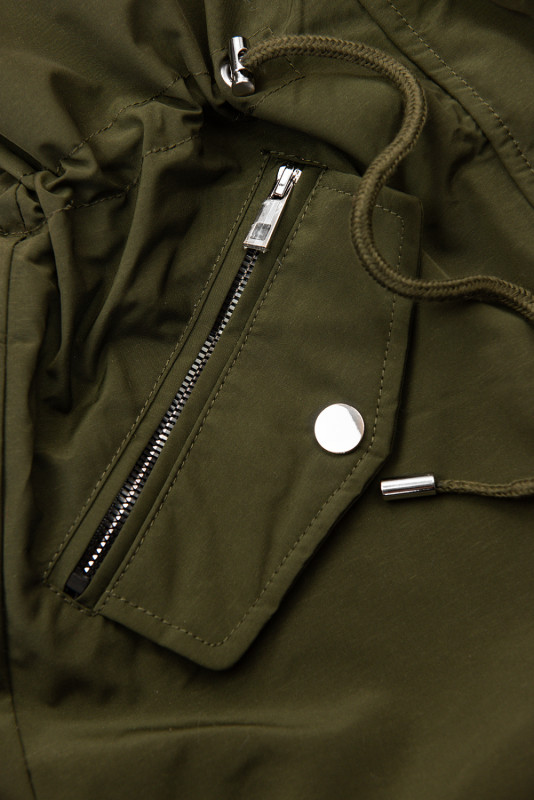 Khaki zimní bunda s odnímatelnou podšívkou