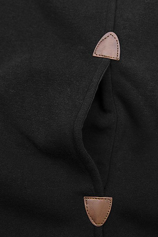 Černá dlouhá mikina bez zapínání