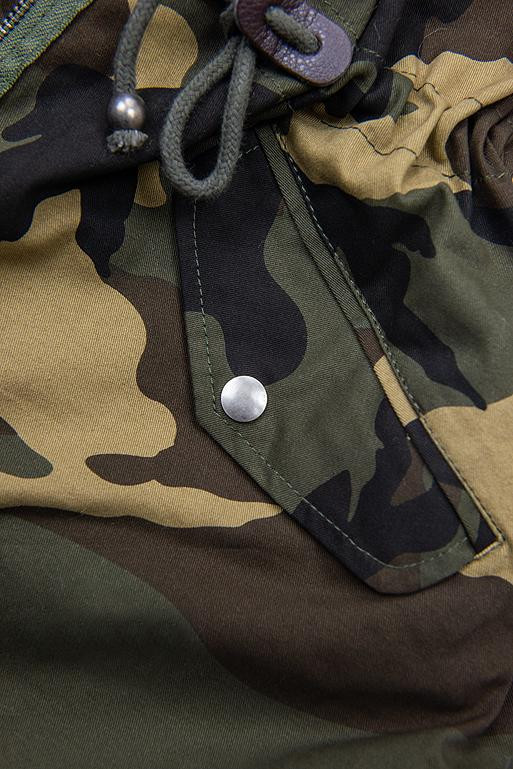 Army parka s kožešinovým lemem