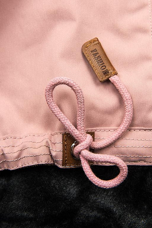 Růžovo-šedá zimní parka