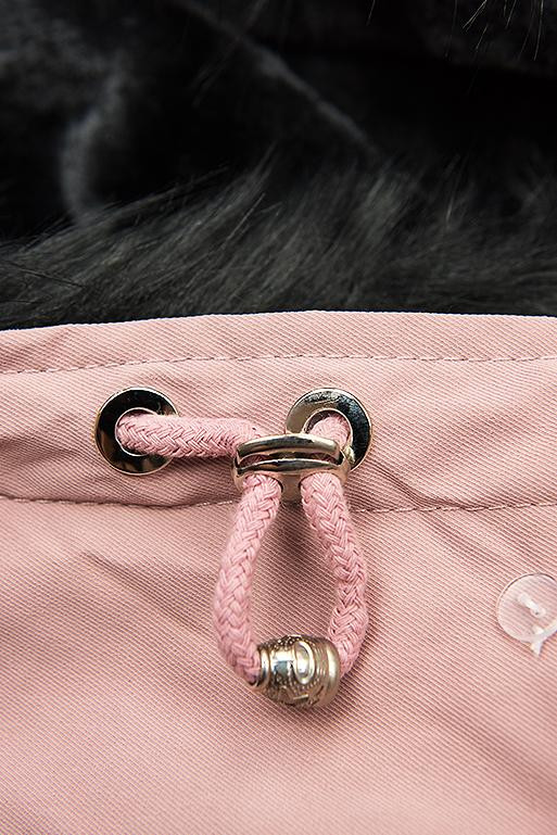 Růžovo-šedá zimní parka