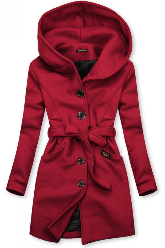 Bordó kabát s kapucí