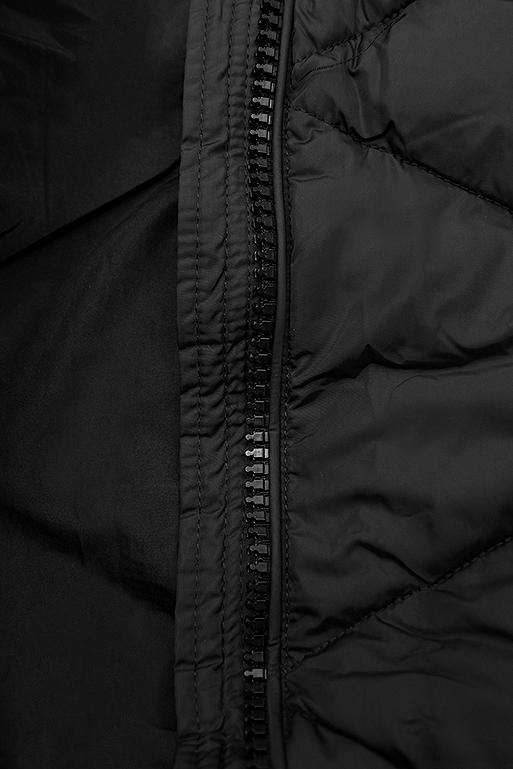 Černá dlouhá prošívaná bunda