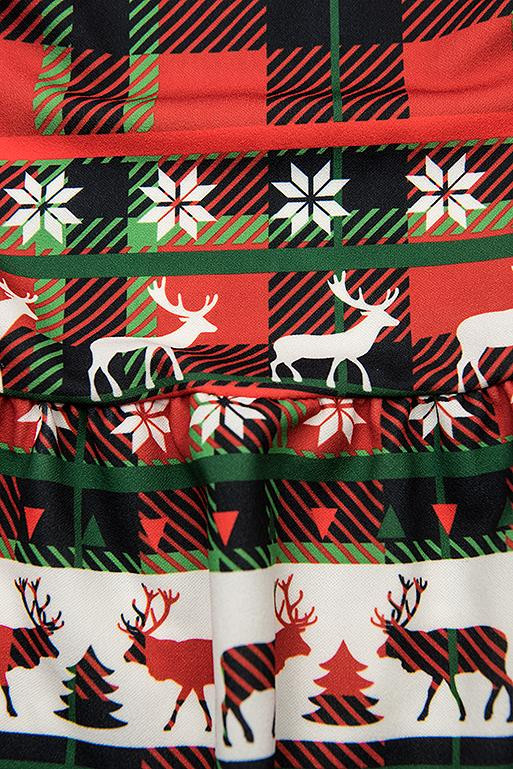 Kárované šaty se sobem