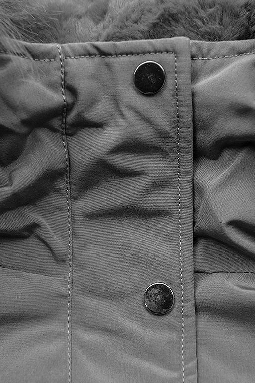 Šedá zateplená parka na zimu