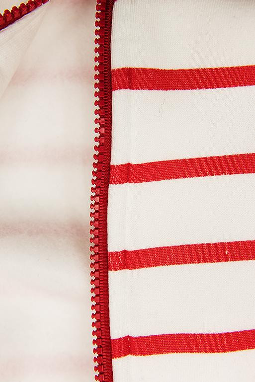 Pruhovaná mikina bílá/červená