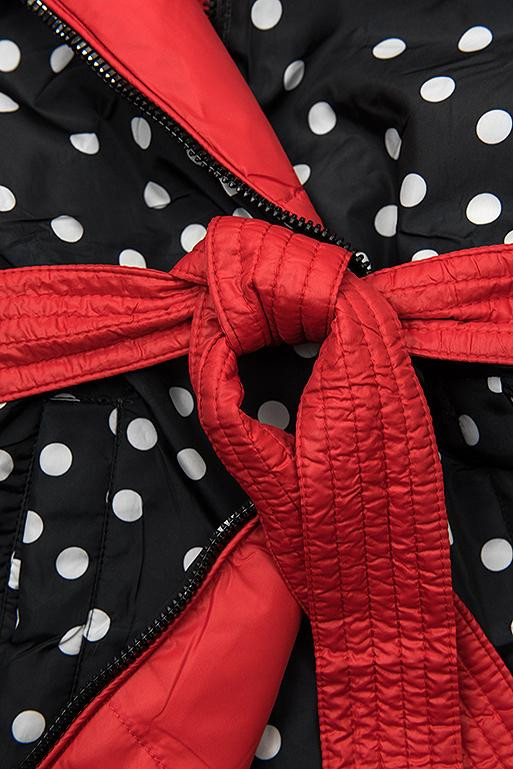 Oboustranná bunda červená/tečkovaná