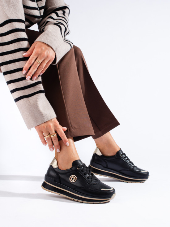 Sportovně-elegantní tenisky černá/zlatá