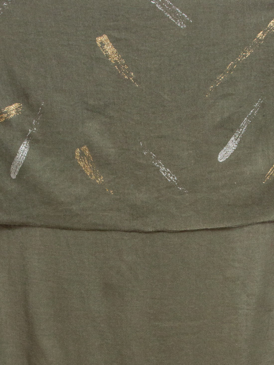 Olivově zelená textilní šála