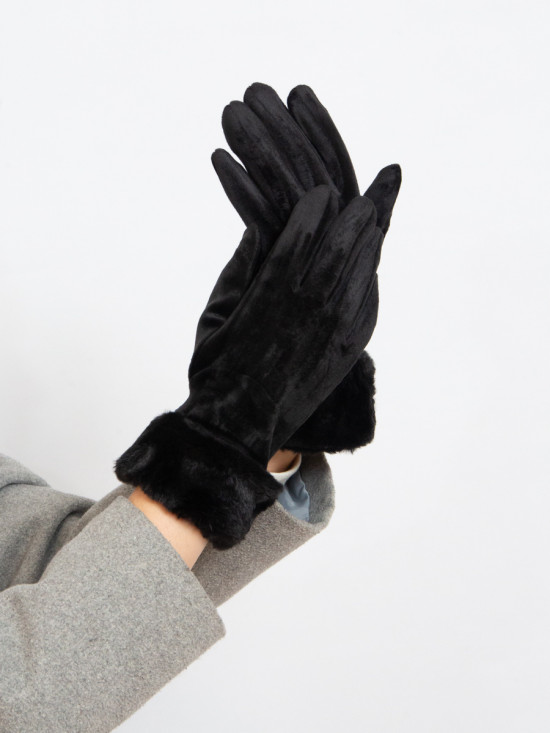 Černé dámské rukavice na zimu