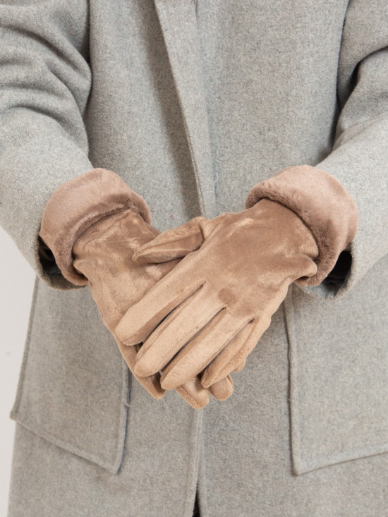 Béžovéí dámské rukavice na zimu