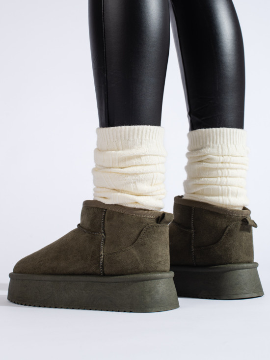 Zimní nízké sněhule khaki