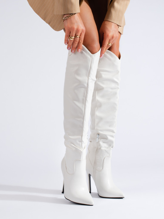 Bílé vysoké kozačky