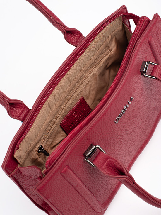 Červená klasická dámská kabelka s odnímatelným páskem