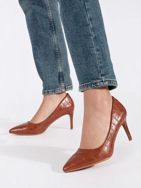 Hnědé lodičky na vysokém podpatku