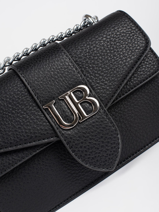 Černá kabelka se stříbrným řetízkem URBAN BLOSSOM