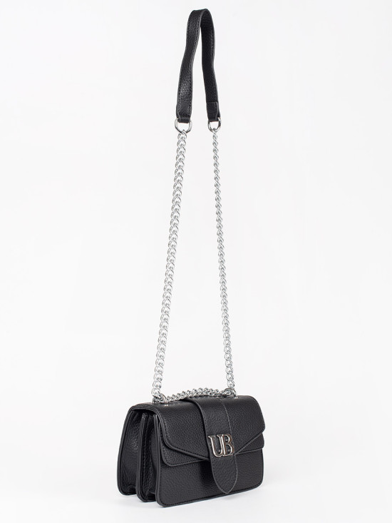 Černá kabelka se stříbrným řetízkem URBAN BLOSSOM