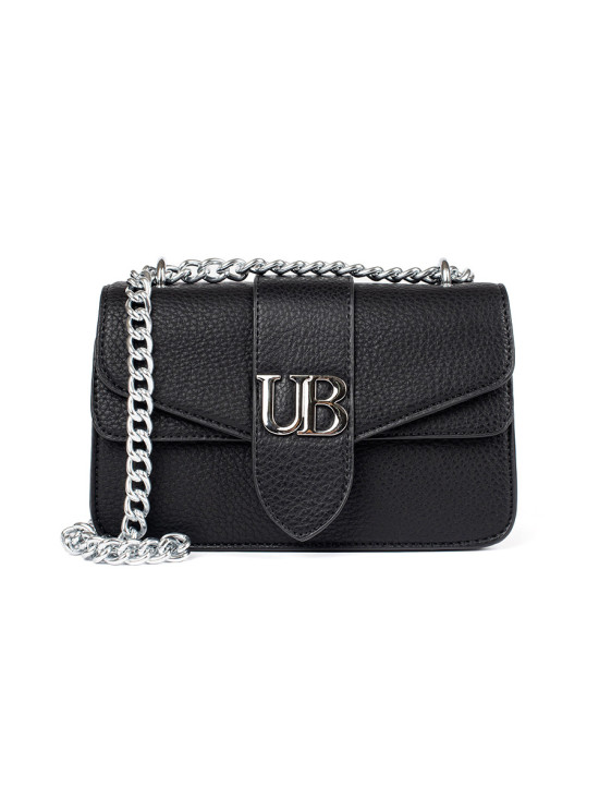 Černá kabelka se stříbrným řetízkem URBAN BLOSSOM