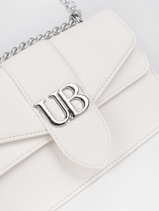 Bílá kabelka se stříbrným řetízkem URBAN BLOSSOM