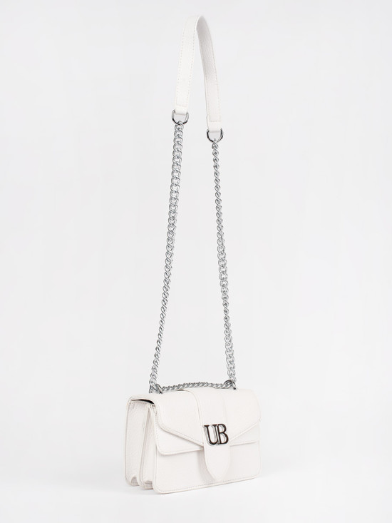 Bílá kabelka se stříbrným řetízkem URBAN BLOSSOM