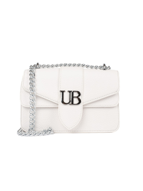 Bílá kabelka se stříbrným řetízkem URBAN BLOSSOM
