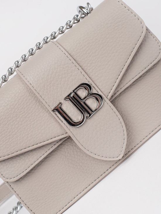Béžová kabelka se stříbrným řetízkem URBAN BLOSSOM