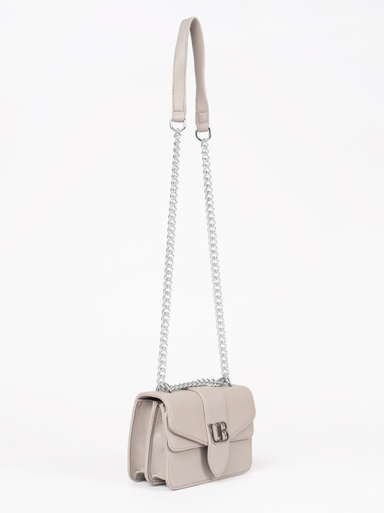 Béžová kabelka se stříbrným řetízkem URBAN BLOSSOM