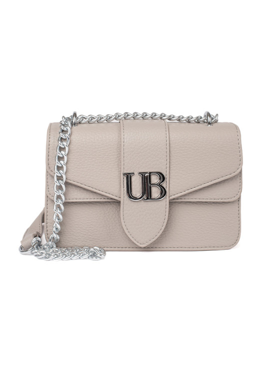 Béžová kabelka se stříbrným řetízkem URBAN BLOSSOM