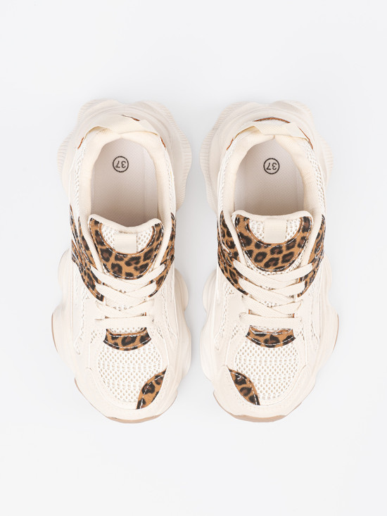 Sneakersy s hrubou podrážkou v animal vzoru