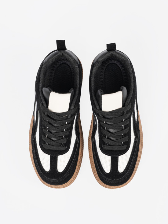 Černé dámské sneakersy s bílými detaily