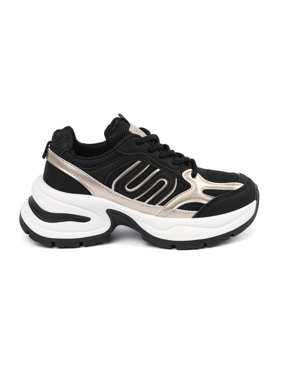 Černé dámské sneakersy se zlatými detaily
