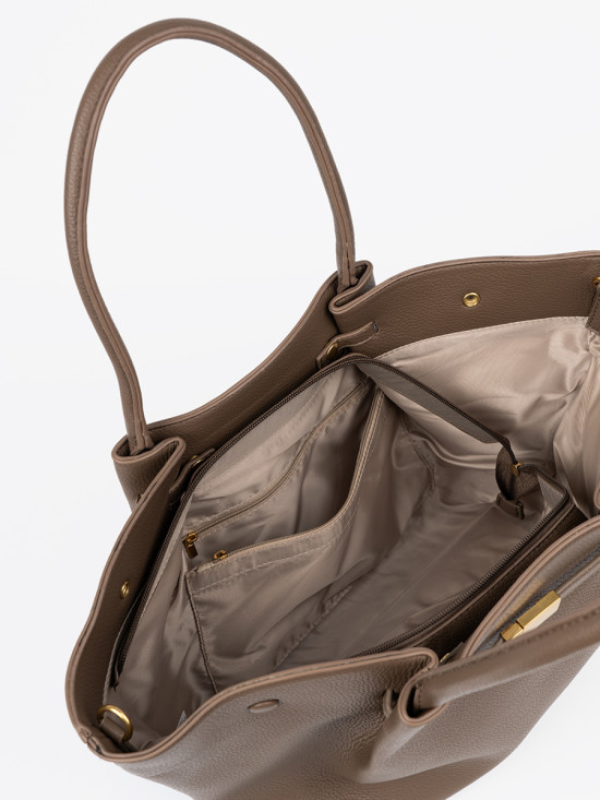 Tmavě béžová shopper taška