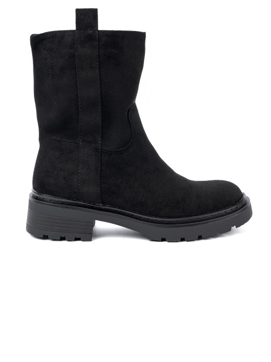 Stylové kotníkové kozačky s hrubou černou podrážkou