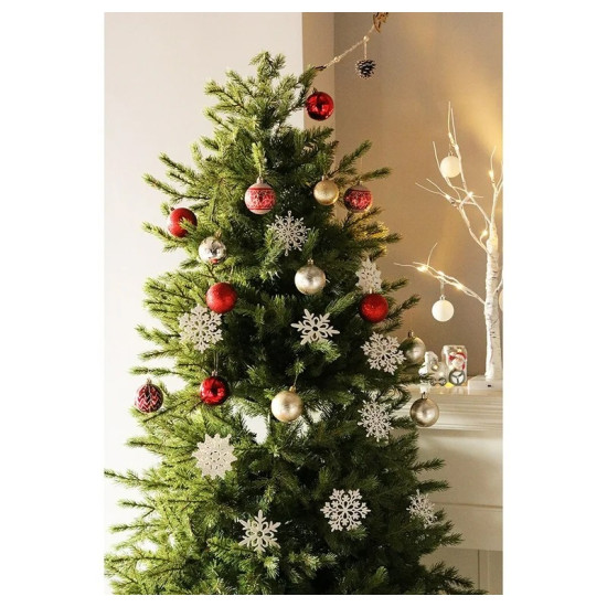 Ozdoby na stromeček - bílé hvězdy, 10 cm, 40 kusů