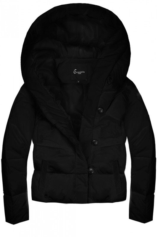 Černá zimní bunda 2 v 1