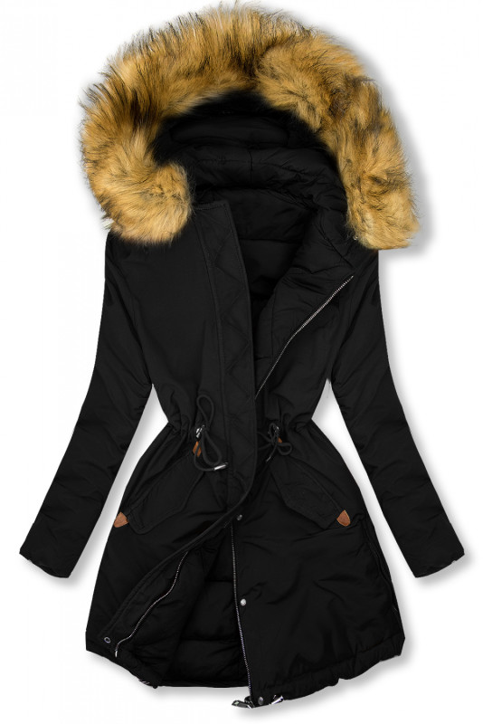 Oboustranná parka vhodná na zimu černá