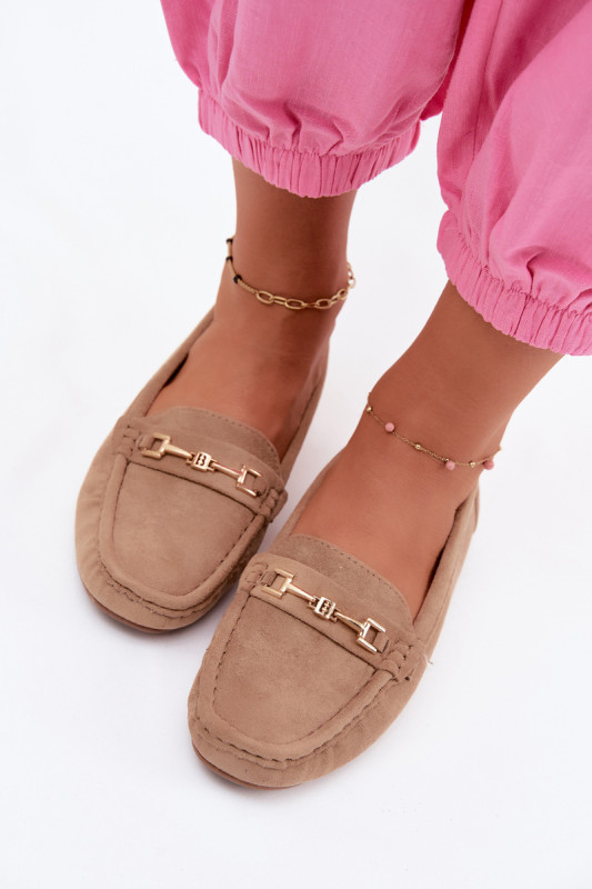 Klasické béžové semišové mokasíny