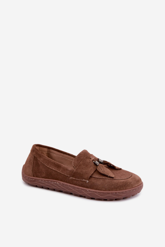 Barefoot mokasíny z přírodního semiše, hnědé