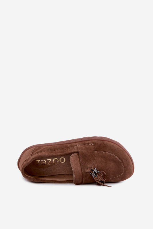 Barefoot mokasíny z přírodního semiše, hnědé
