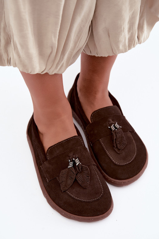 Barefoot mokasíny z přírodního semiše, tmavě hnědé