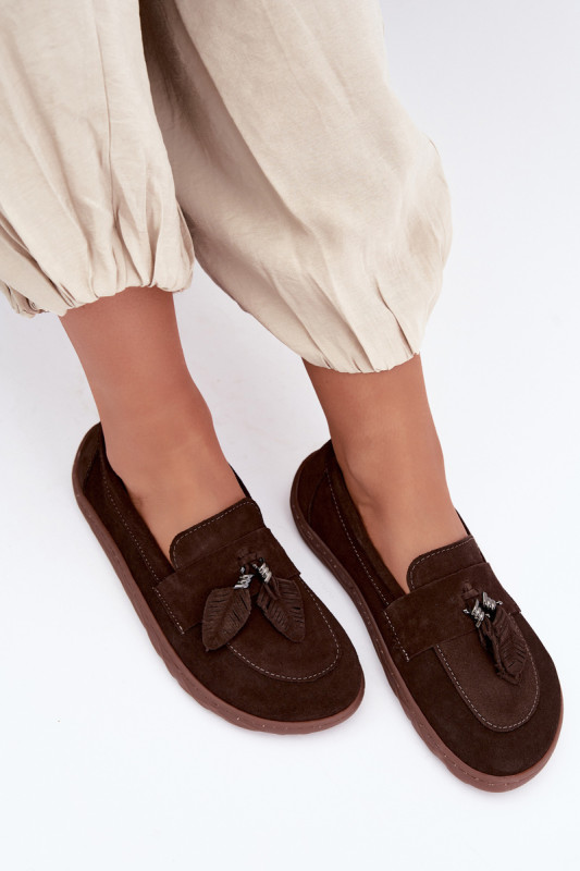 Barefoot mokasíny z přírodního semiše, tmavě hnědé