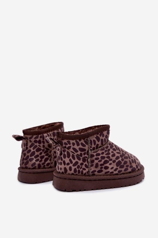 Sněhule s leopardím vzorem, hnědé, z eko semiše