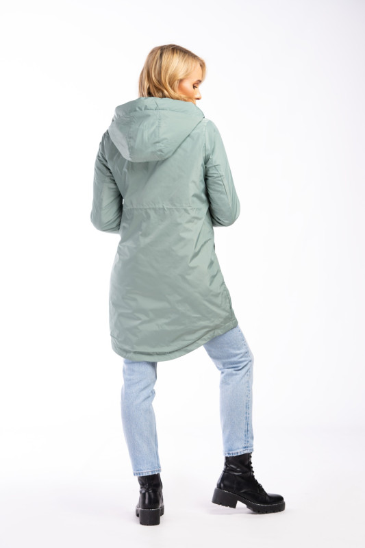 Přechodná bunda s kapucí mátově zelená