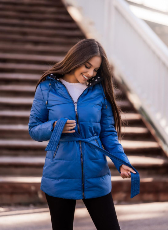 Oboustranná bunda červená/tečkovaná