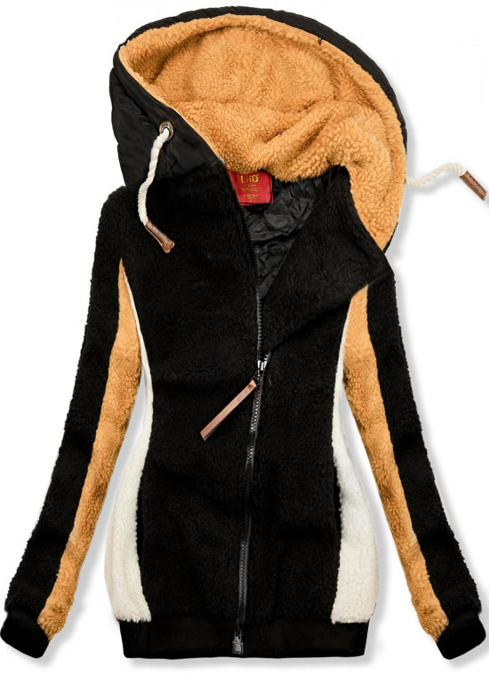 Černo-bílá zimní mikina