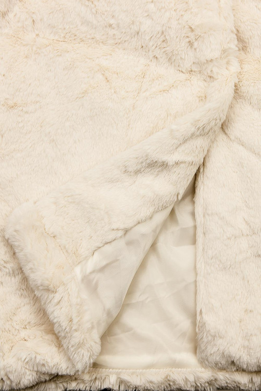 Krémový teddy kabát